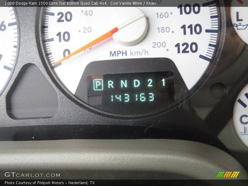 Cool Vanilla White / Khaki 2008 Dodge Ram 1500 Lone Star Edition Quad Cab 4x4
