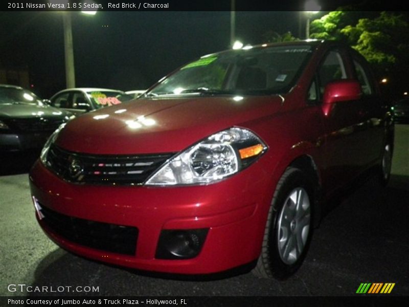 Red Brick / Charcoal 2011 Nissan Versa 1.8 S Sedan