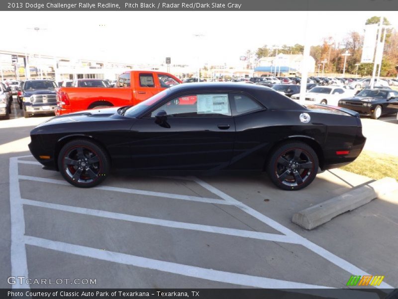 Pitch Black / Radar Red/Dark Slate Gray 2013 Dodge Challenger Rallye Redline