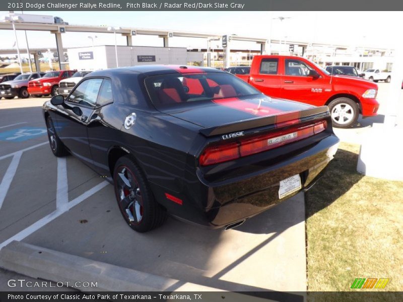 Pitch Black / Radar Red/Dark Slate Gray 2013 Dodge Challenger Rallye Redline