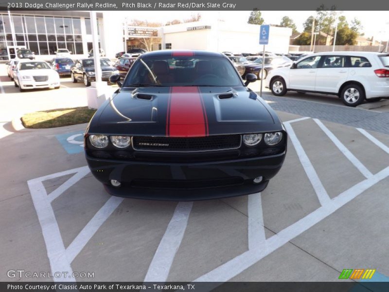 Pitch Black / Radar Red/Dark Slate Gray 2013 Dodge Challenger Rallye Redline