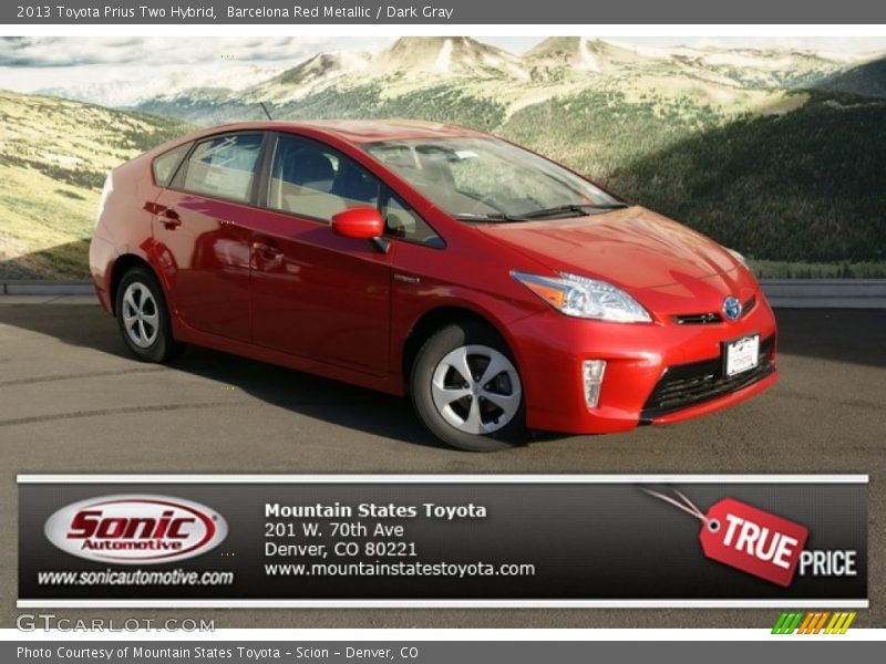 Barcelona Red Metallic / Dark Gray 2013 Toyota Prius Two Hybrid