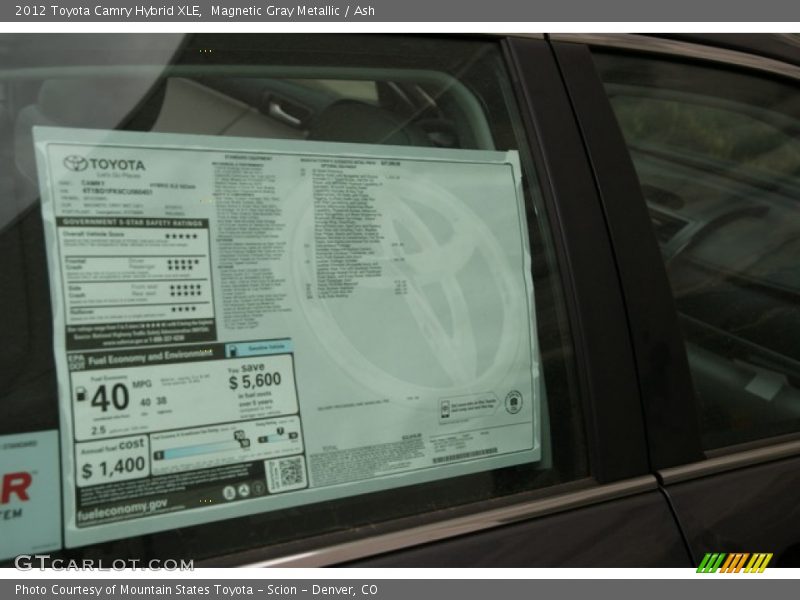 Magnetic Gray Metallic / Ash 2012 Toyota Camry Hybrid XLE