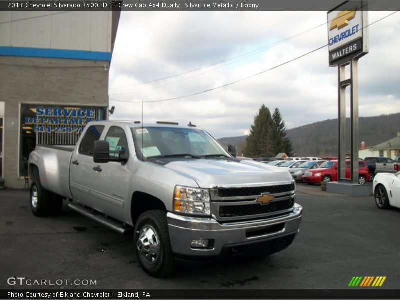 Silver Ice Metallic / Ebony 2013 Chevrolet Silverado 3500HD LT Crew Cab 4x4 Dually