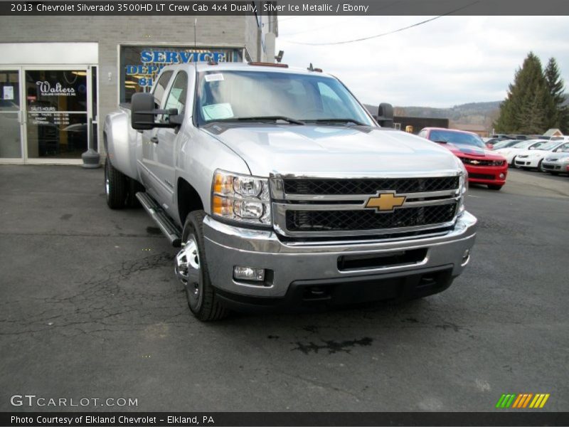 Silver Ice Metallic / Ebony 2013 Chevrolet Silverado 3500HD LT Crew Cab 4x4 Dually