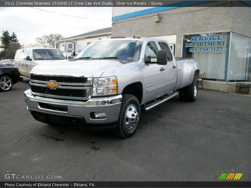 Silver Ice Metallic / Ebony 2013 Chevrolet Silverado 3500HD LT Crew Cab 4x4 Dually