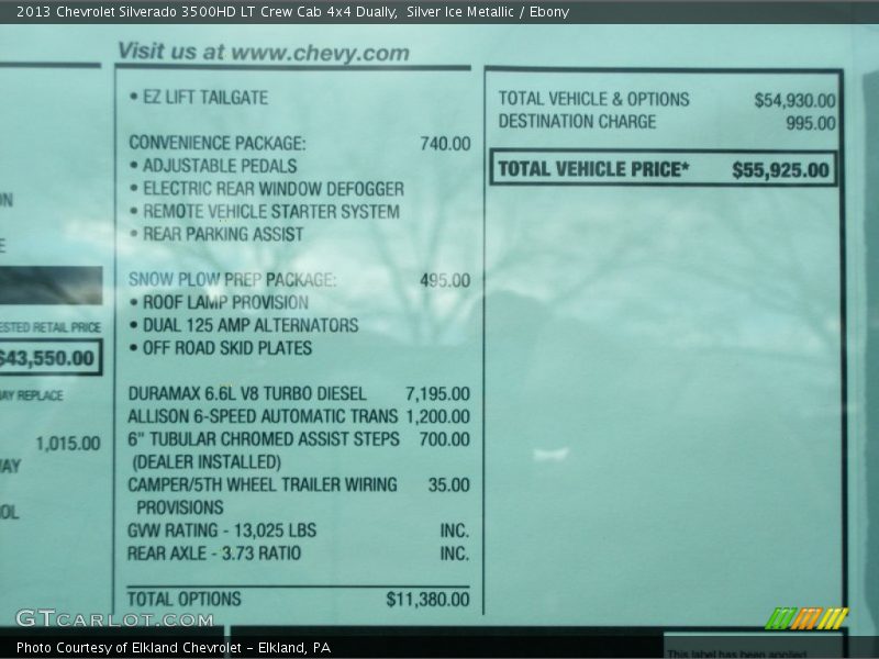 Silver Ice Metallic / Ebony 2013 Chevrolet Silverado 3500HD LT Crew Cab 4x4 Dually