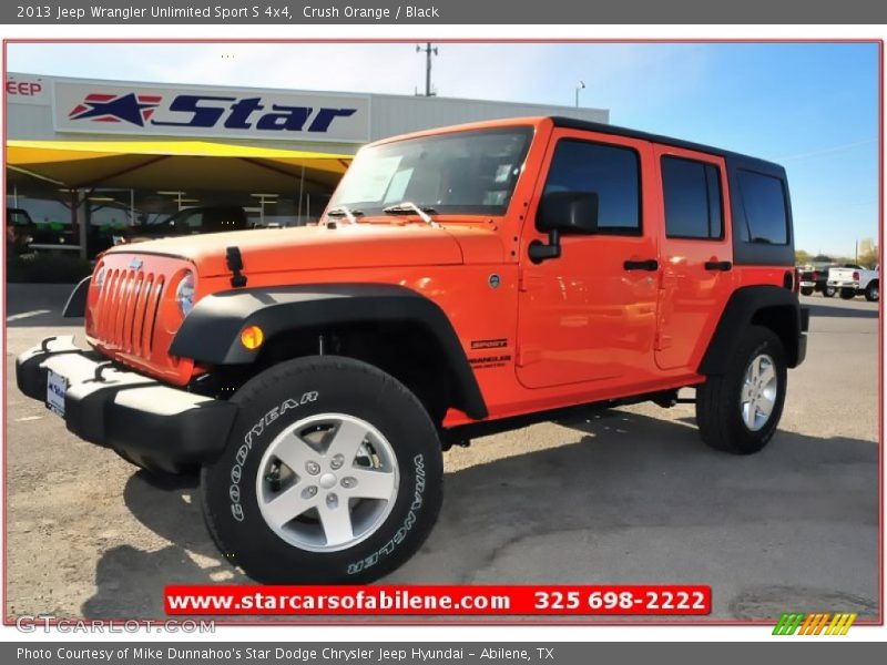 Crush Orange / Black 2013 Jeep Wrangler Unlimited Sport S 4x4