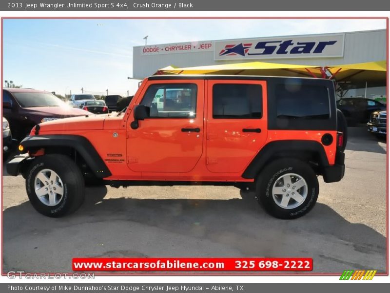 Crush Orange / Black 2013 Jeep Wrangler Unlimited Sport S 4x4