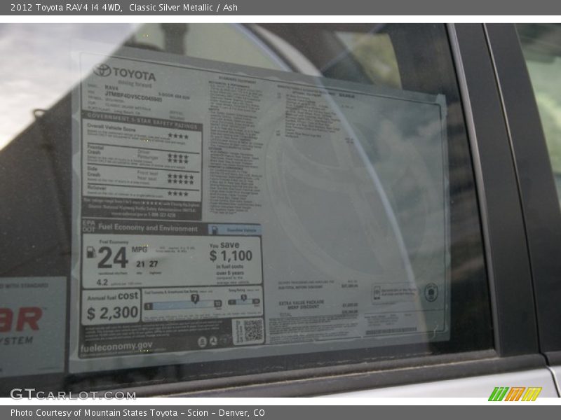 Classic Silver Metallic / Ash 2012 Toyota RAV4 I4 4WD