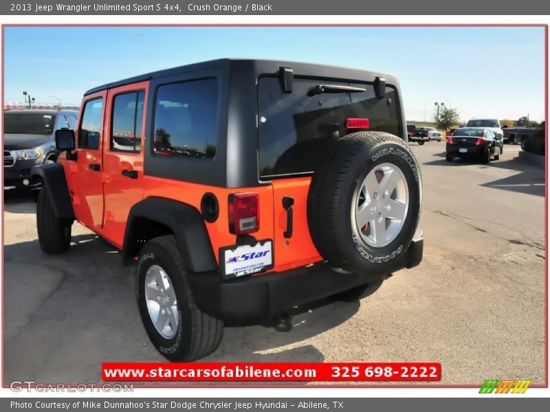 Crush Orange / Black 2013 Jeep Wrangler Unlimited Sport S 4x4
