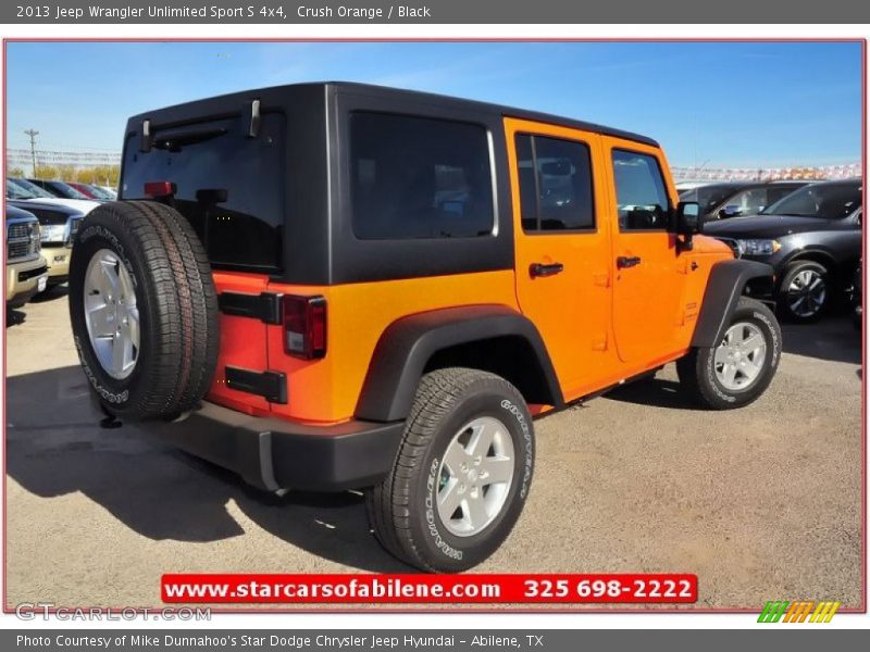 Crush Orange / Black 2013 Jeep Wrangler Unlimited Sport S 4x4