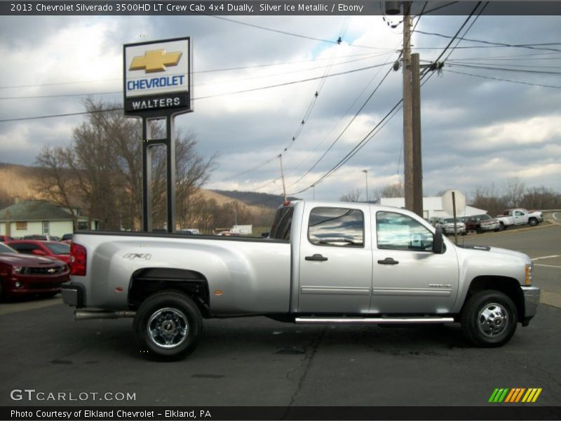 Silver Ice Metallic / Ebony 2013 Chevrolet Silverado 3500HD LT Crew Cab 4x4 Dually