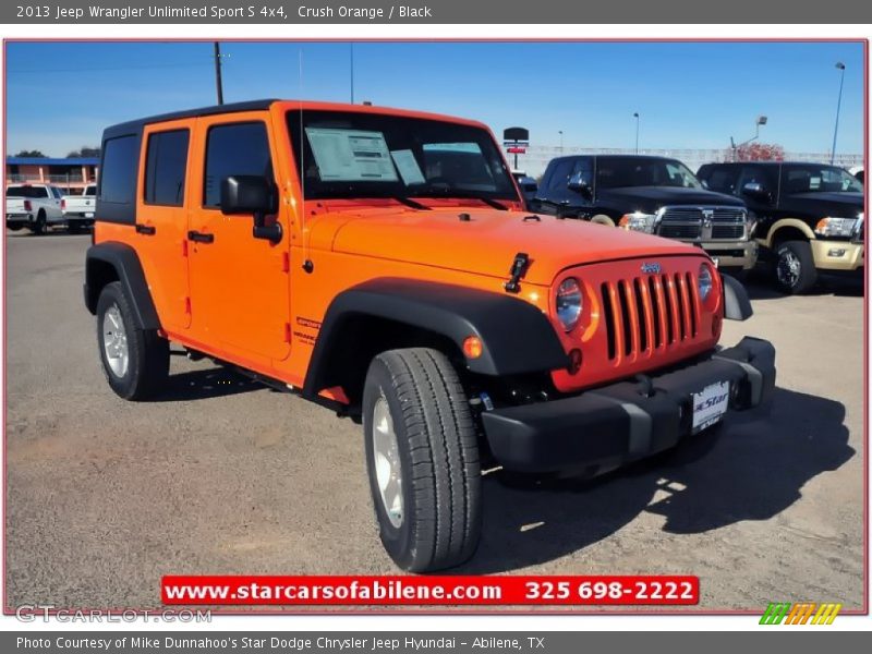 Crush Orange / Black 2013 Jeep Wrangler Unlimited Sport S 4x4