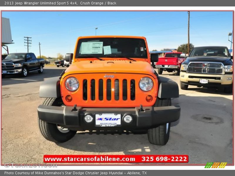 Crush Orange / Black 2013 Jeep Wrangler Unlimited Sport S 4x4