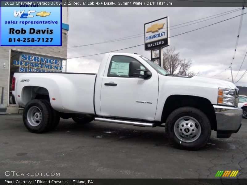 Summit White / Dark Titanium 2013 Chevrolet Silverado 3500HD LS Regular Cab 4x4 Dually