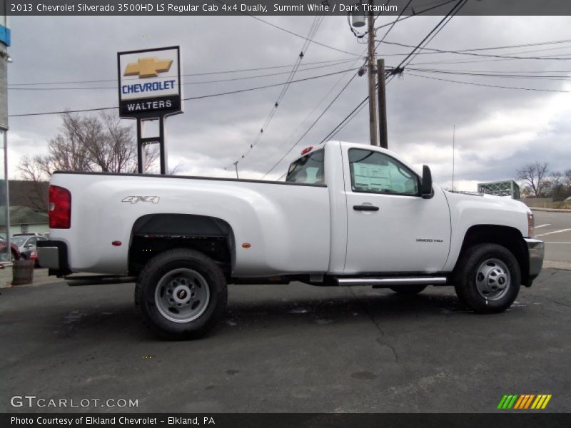Summit White / Dark Titanium 2013 Chevrolet Silverado 3500HD LS Regular Cab 4x4 Dually