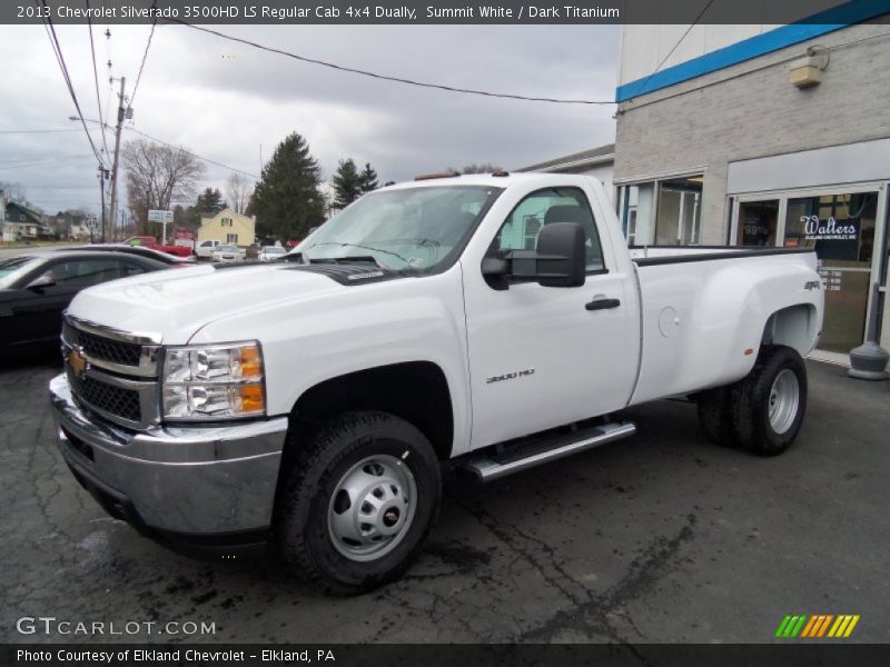Summit White / Dark Titanium 2013 Chevrolet Silverado 3500HD LS Regular Cab 4x4 Dually