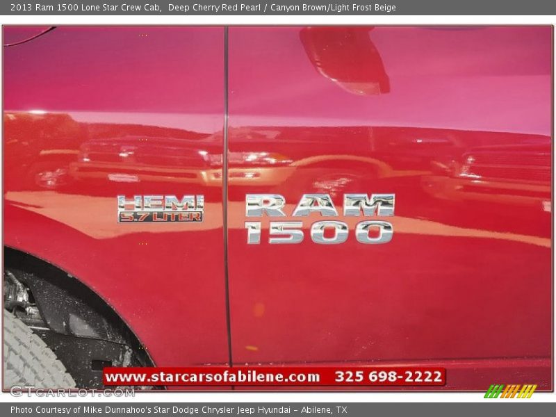 Deep Cherry Red Pearl / Canyon Brown/Light Frost Beige 2013 Ram 1500 Lone Star Crew Cab