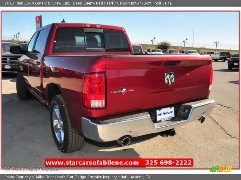 Deep Cherry Red Pearl / Canyon Brown/Light Frost Beige 2013 Ram 1500 Lone Star Crew Cab