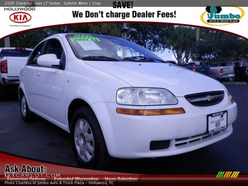 Summit White / Gray 2005 Chevrolet Aveo LT Sedan