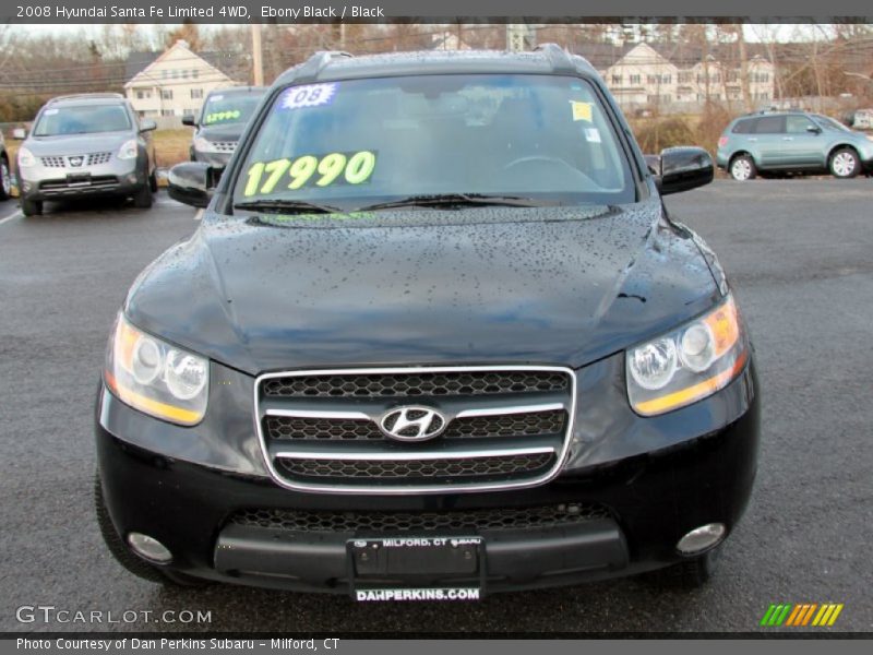 Ebony Black / Black 2008 Hyundai Santa Fe Limited 4WD