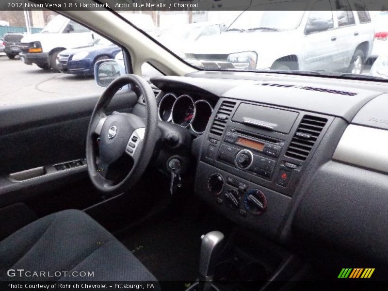 Arctic Blue Metallic / Charcoal 2012 Nissan Versa 1.8 S Hatchback