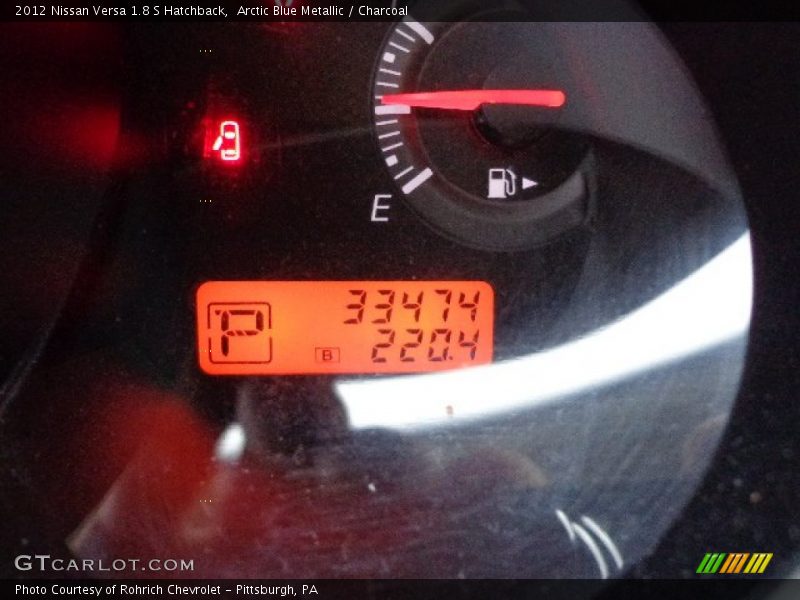 Arctic Blue Metallic / Charcoal 2012 Nissan Versa 1.8 S Hatchback