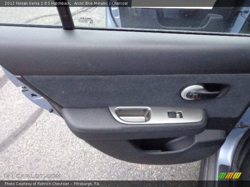 Arctic Blue Metallic / Charcoal 2012 Nissan Versa 1.8 S Hatchback