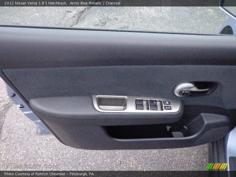 Arctic Blue Metallic / Charcoal 2012 Nissan Versa 1.8 S Hatchback