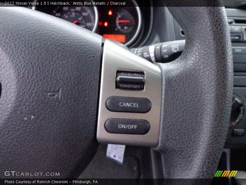 Arctic Blue Metallic / Charcoal 2012 Nissan Versa 1.8 S Hatchback
