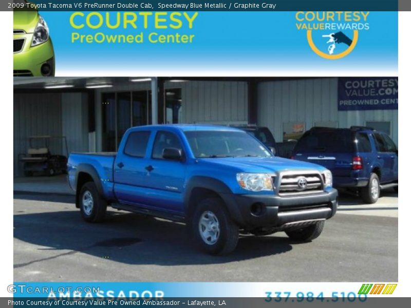Speedway Blue Metallic / Graphite Gray 2009 Toyota Tacoma V6 PreRunner Double Cab