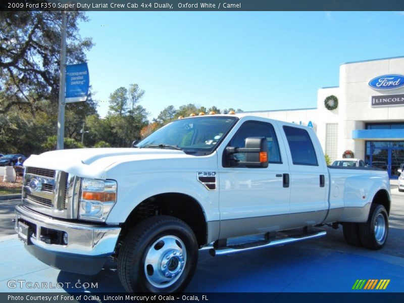 Oxford White / Camel 2009 Ford F350 Super Duty Lariat Crew Cab 4x4 Dually