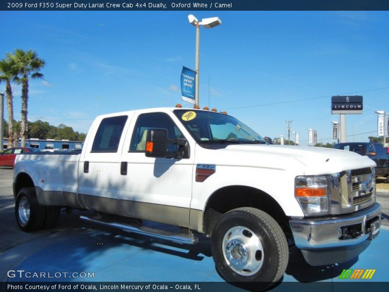 Oxford White / Camel 2009 Ford F350 Super Duty Lariat Crew Cab 4x4 Dually