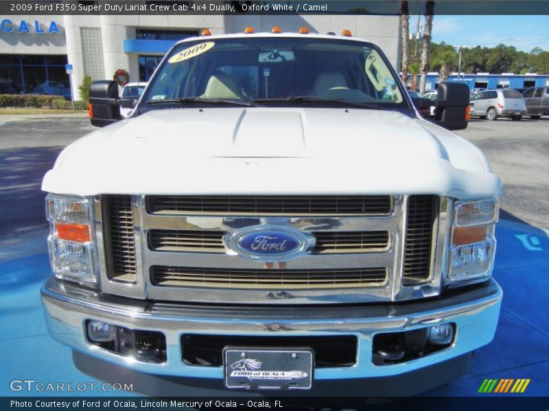 Oxford White / Camel 2009 Ford F350 Super Duty Lariat Crew Cab 4x4 Dually
