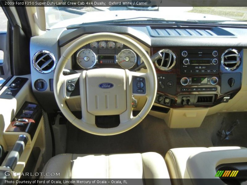 Oxford White / Camel 2009 Ford F350 Super Duty Lariat Crew Cab 4x4 Dually