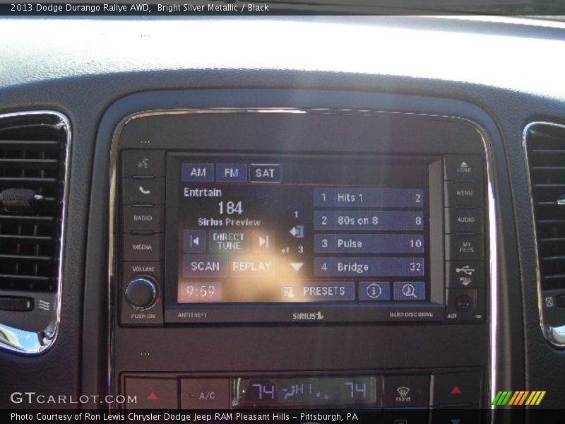 Bright Silver Metallic / Black 2013 Dodge Durango Rallye AWD