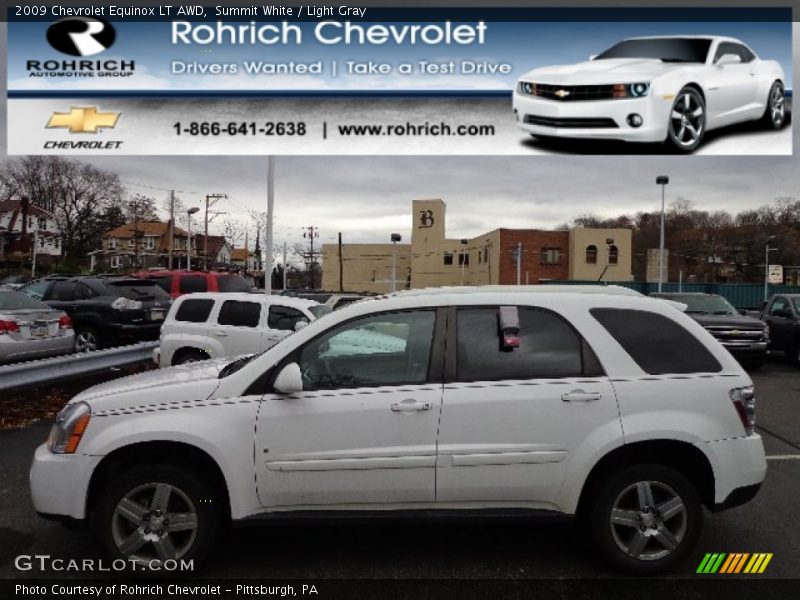 Summit White / Light Gray 2009 Chevrolet Equinox LT AWD