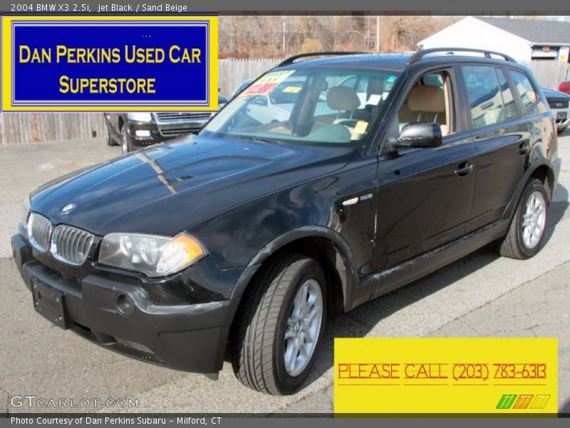 Jet Black / Sand Beige 2004 BMW X3 2.5i