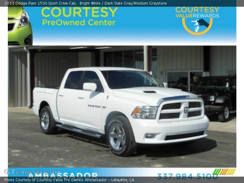 Bright White / Dark Slate Gray/Medium Graystone 2011 Dodge Ram 1500 Sport Crew Cab
