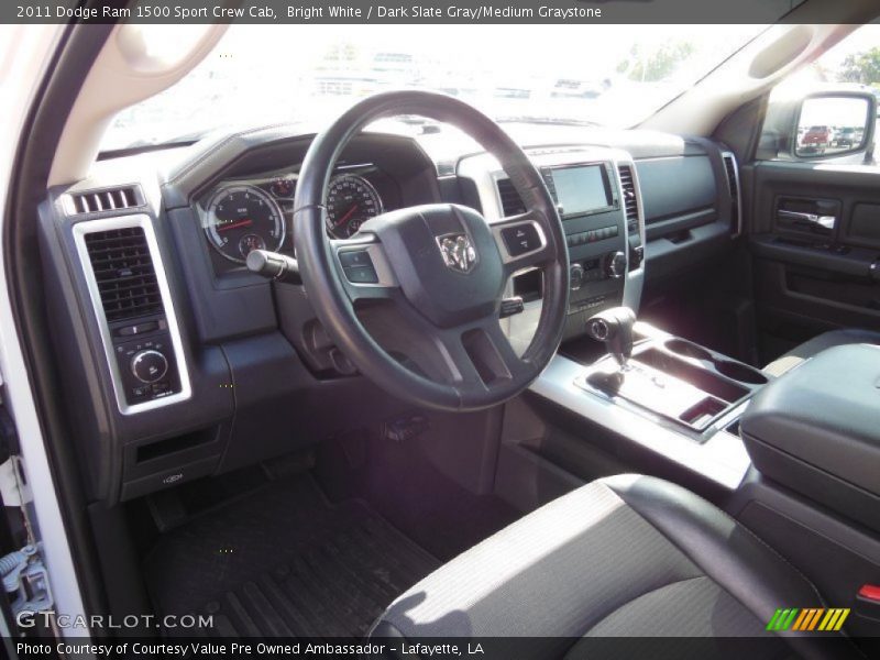 Bright White / Dark Slate Gray/Medium Graystone 2011 Dodge Ram 1500 Sport Crew Cab
