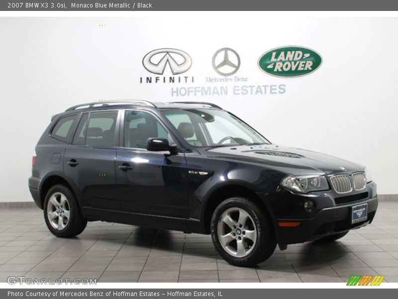Monaco Blue Metallic / Black 2007 BMW X3 3.0si