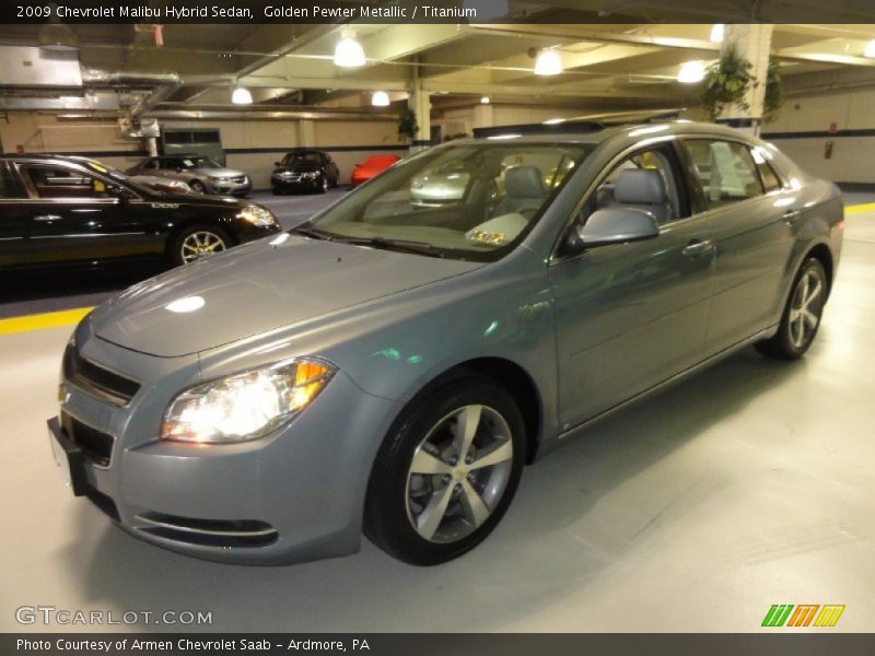 Golden Pewter Metallic / Titanium 2009 Chevrolet Malibu Hybrid Sedan