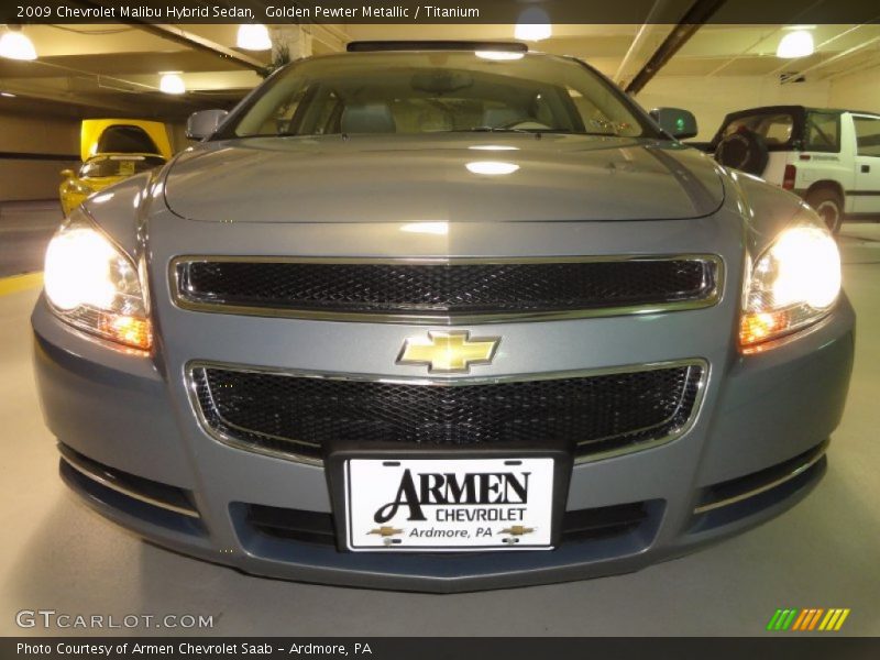 Golden Pewter Metallic / Titanium 2009 Chevrolet Malibu Hybrid Sedan