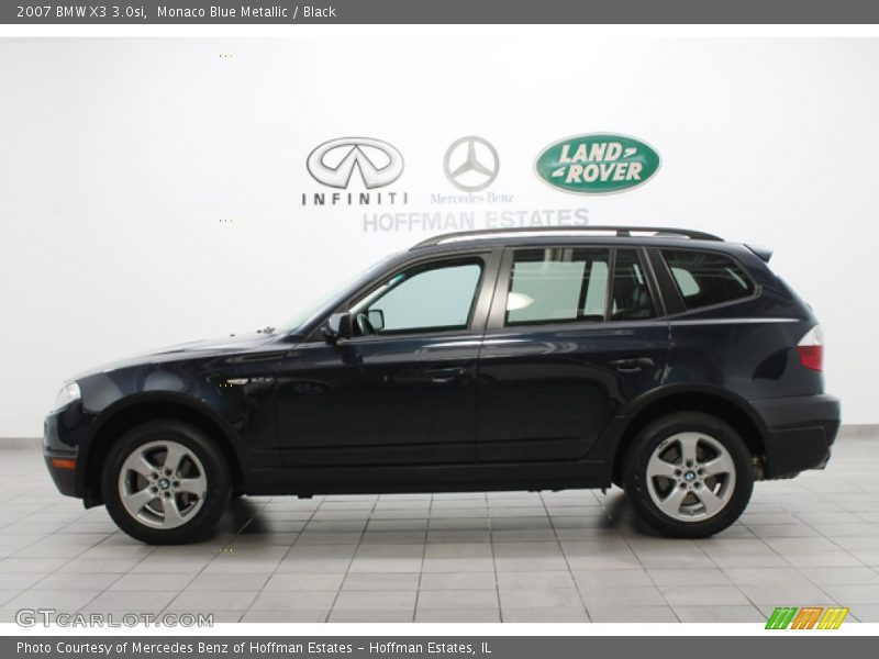 Monaco Blue Metallic / Black 2007 BMW X3 3.0si