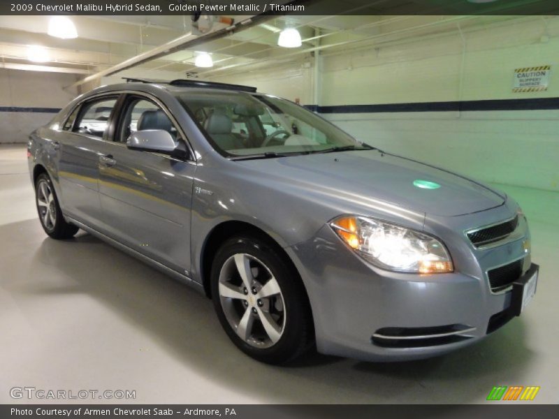 Golden Pewter Metallic / Titanium 2009 Chevrolet Malibu Hybrid Sedan
