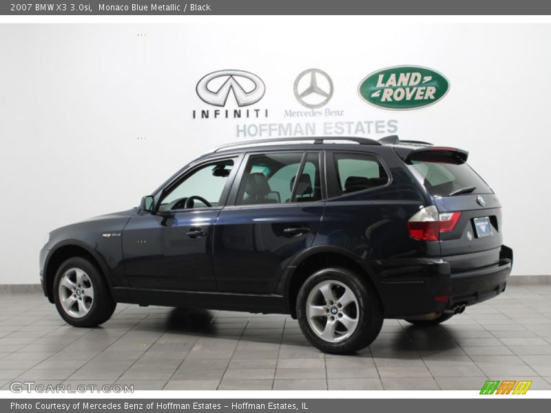 Monaco Blue Metallic / Black 2007 BMW X3 3.0si