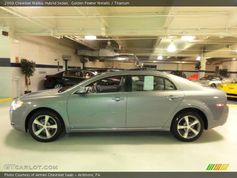 Golden Pewter Metallic / Titanium 2009 Chevrolet Malibu Hybrid Sedan