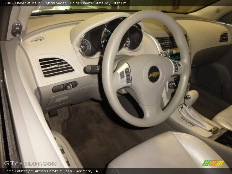 Golden Pewter Metallic / Titanium 2009 Chevrolet Malibu Hybrid Sedan