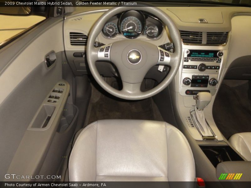 Golden Pewter Metallic / Titanium 2009 Chevrolet Malibu Hybrid Sedan